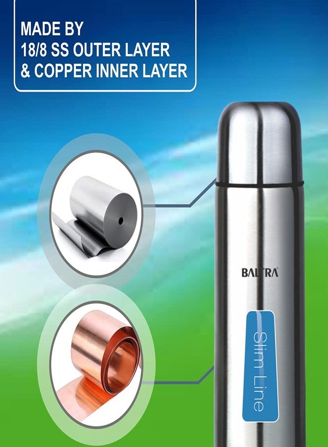 BALTRA Bullet Thermosteel Stainless Steel Flask 1 litres, Silver - Image 3